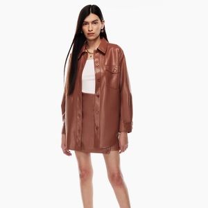 Aritzia Ganna shirt jacket vegan leather